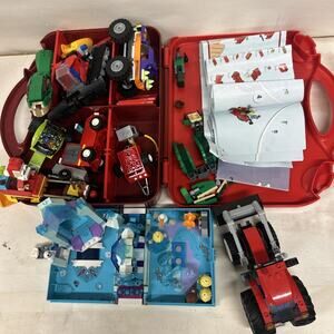Lot Of Lego Sets Pieces Red Carrying Case Miscellaneous